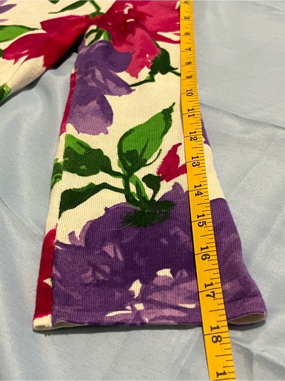 Lauren Ralph Lauren Petite Watercolor Floral Knit Top PS - Picture 9 of 13